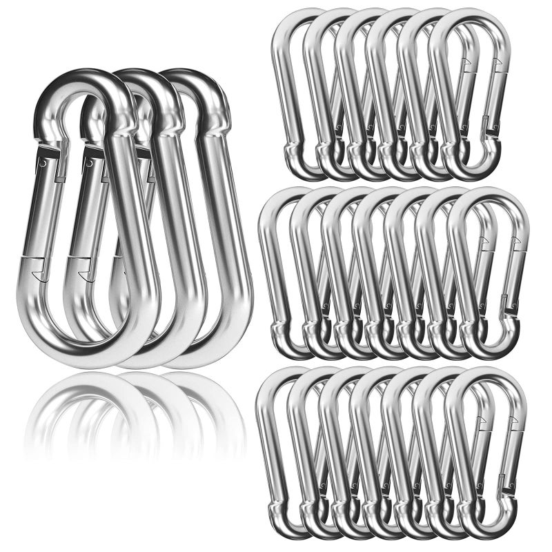 EPHECH 30PCS 4"" Heavy Duty Spring Snap Hook  M10 3/8"" Galvanized Steel Carabiner Clip Qiuck Link Spring Snap Hook  770LBS Holding Capacity Keychain Buckle for Swing Hammock Gym Outdoor - Image 1